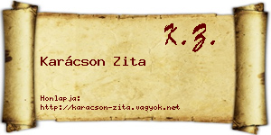 Karácson Zita névjegykártya