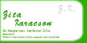 zita karacson business card